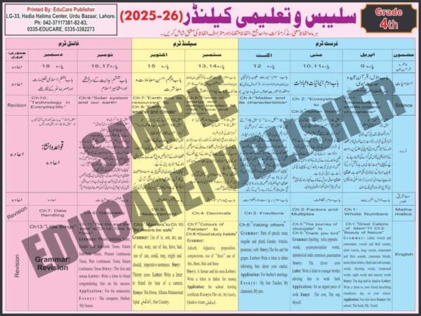 EduCare Academic (Taleemi) Calender Grade 3rd to 10th - Image 3