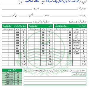 Report Card (Bleach Card With School Name PECTAA Pattern)