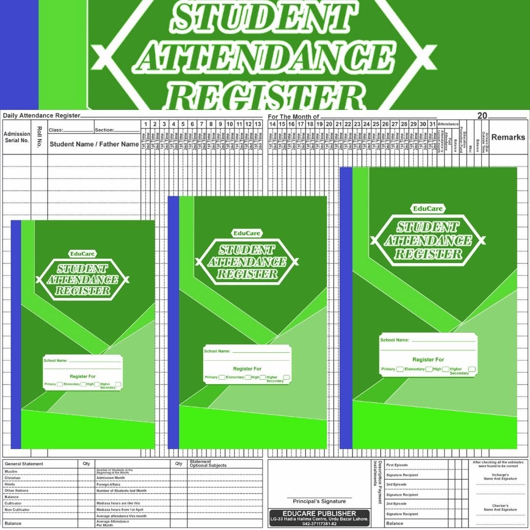 Student Attendance Register E.M (2 Times)